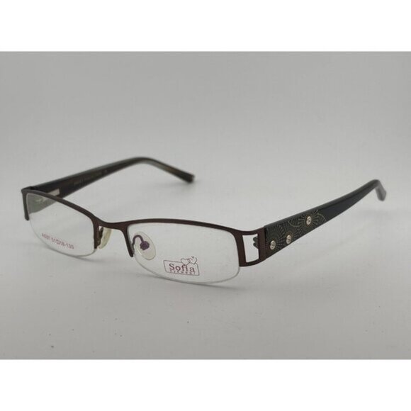 SOFIA Eyewear A037 51-18-135 Sweet Collection Brown Bedazzled Y2K Glasses Frames - Picture 1 of 7